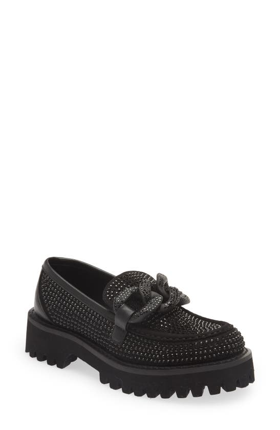 Karl Lagerfeld Giana Platform Loafer In Black/ Black
