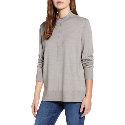 Cotton Emporium Side Slit Sweater, Grey