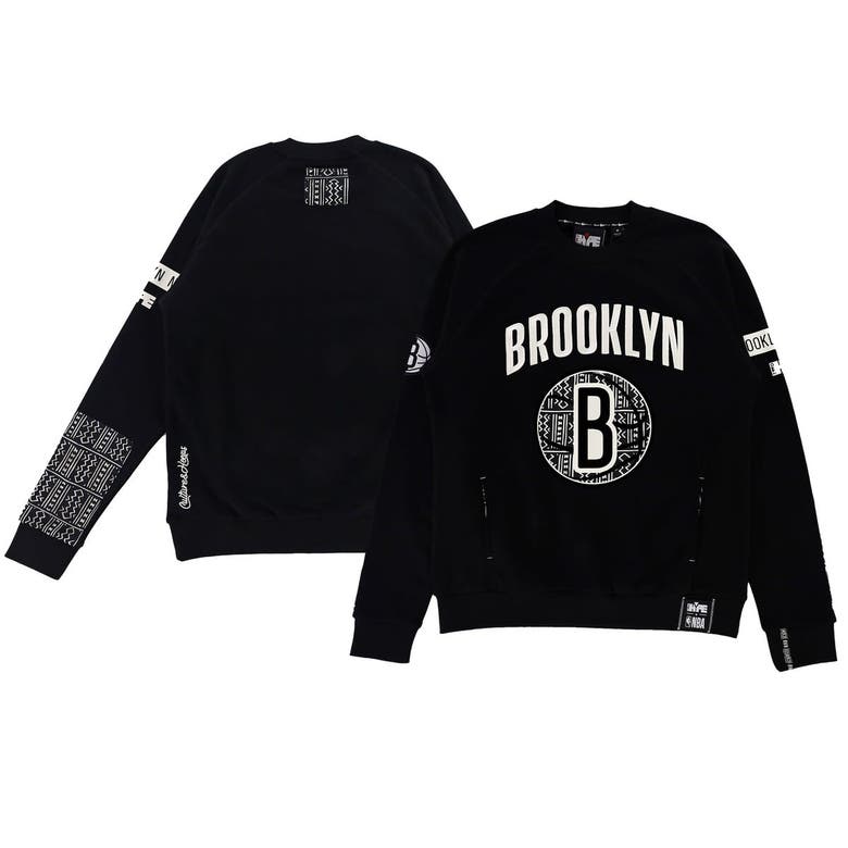 Shop Two Hype Unisex Nba X   Black Brooklyn Nets Culture & Hoops Heavyweight Pullover Sweatshirt