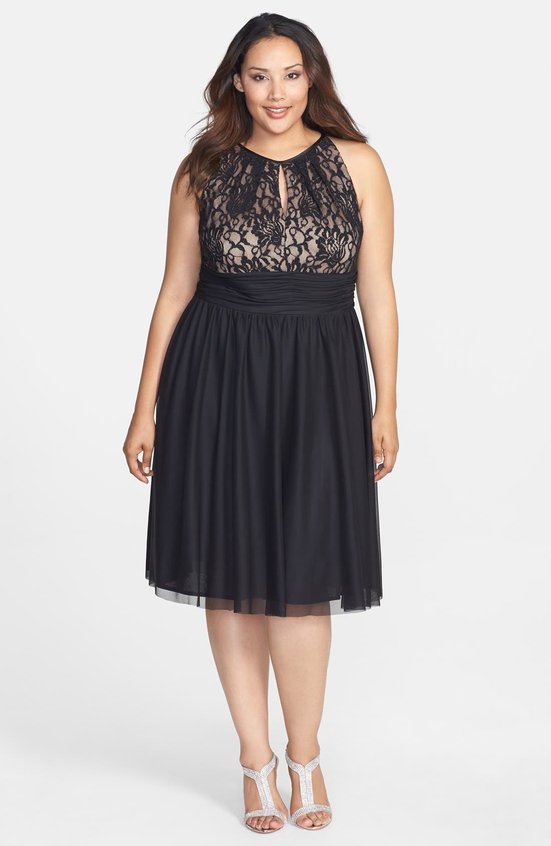 Jessica Howard Beaded Waist Fit & Flare Dress (Plus Size) Nordstrom