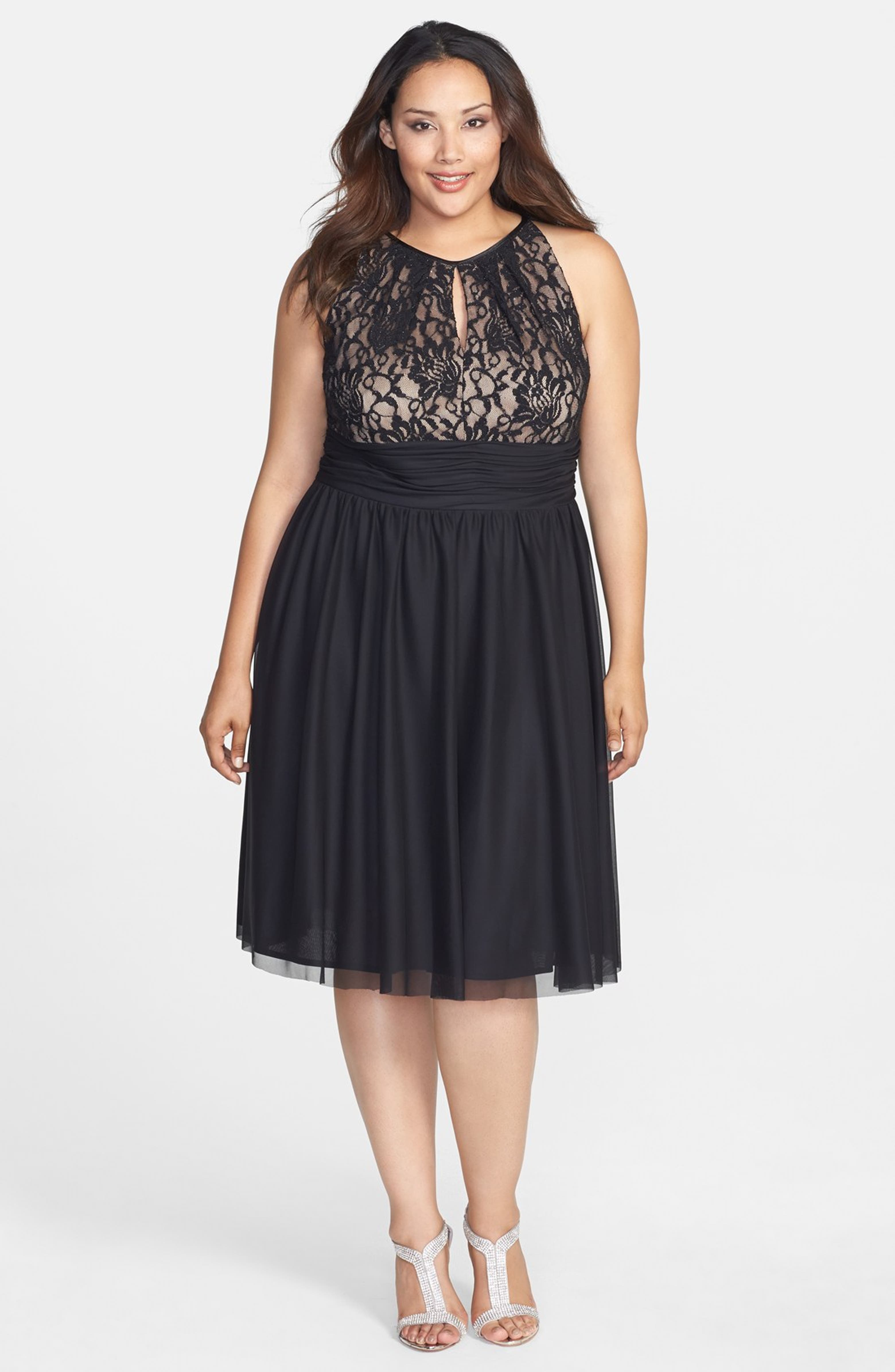 Jessica Howard Beaded Waist Fit & Flare Dress (Plus Size) | Nordstrom