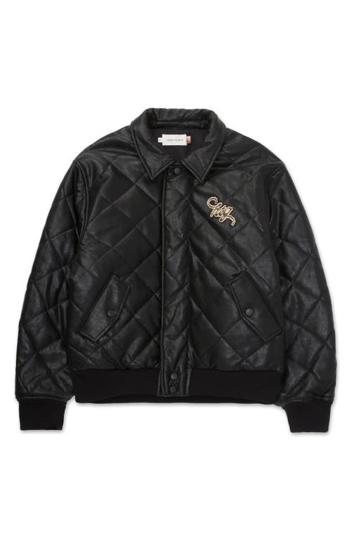 Quilted Bomber Jacket in Black