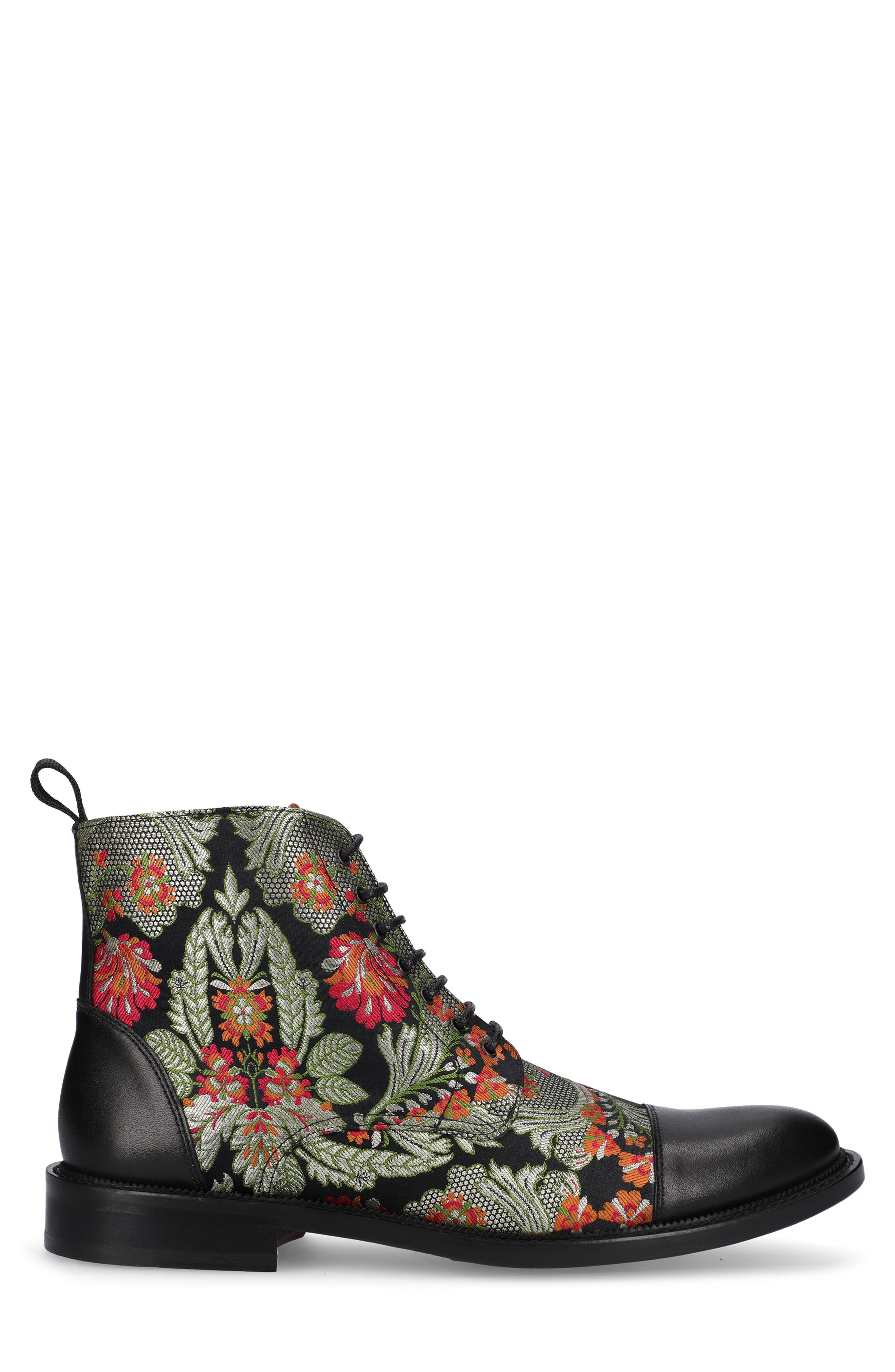taft black floral ankle boots