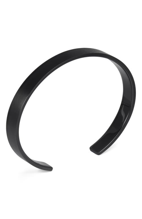 Shop Le Gramme 9g Brushed Titanium Ribbon Cuff Bracelet In Black