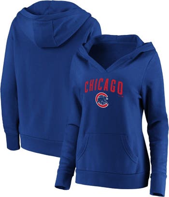 Women's Fanatics Branded Royal/Red Chicago Cubs Plus Size Colorblock  Quarter-Zip Sweatshirt 