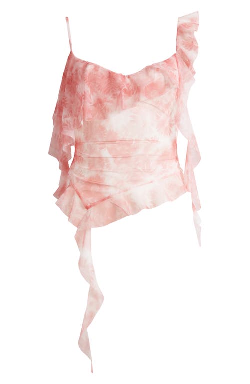 Mistress Rocks Floral Ruffle Tank Top In Pink Floral
