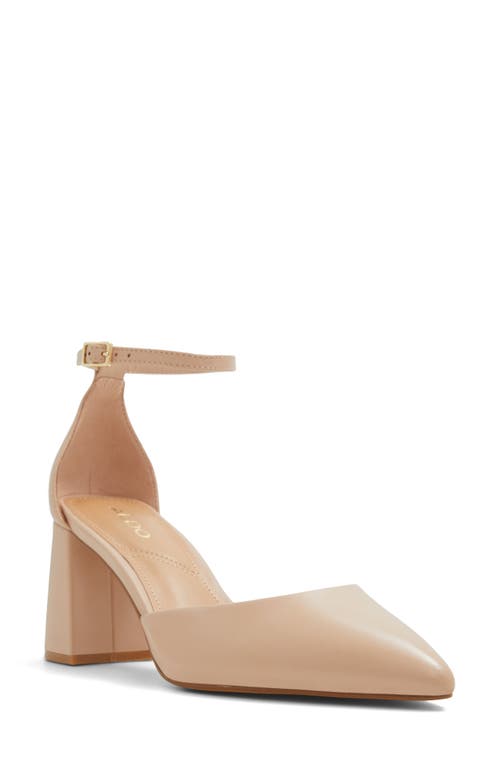 ALDO Jan Ankle Strap Pointed Toe Pump Beige at Nordstrom,