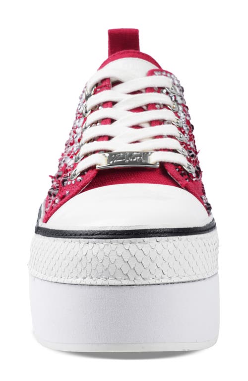 Zigi Koralay Embellished Platform Sneaker In Red/multi