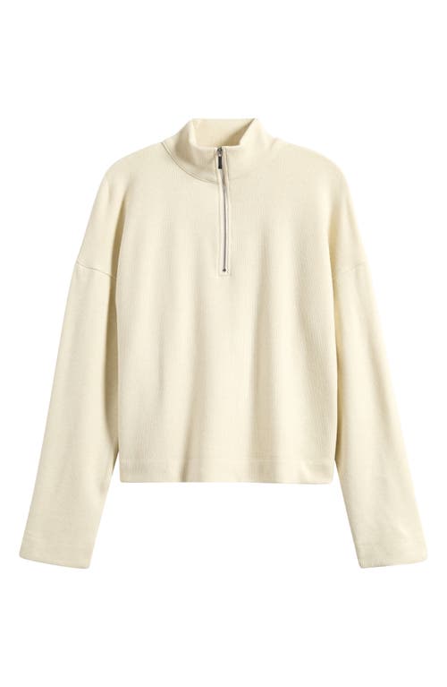 Madewell Quarter-zip Pullover Top In Muted Stone