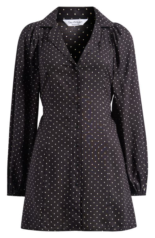 Shop Miss Selfridge Long Sleeve Mini Shirtdress In Black Multi