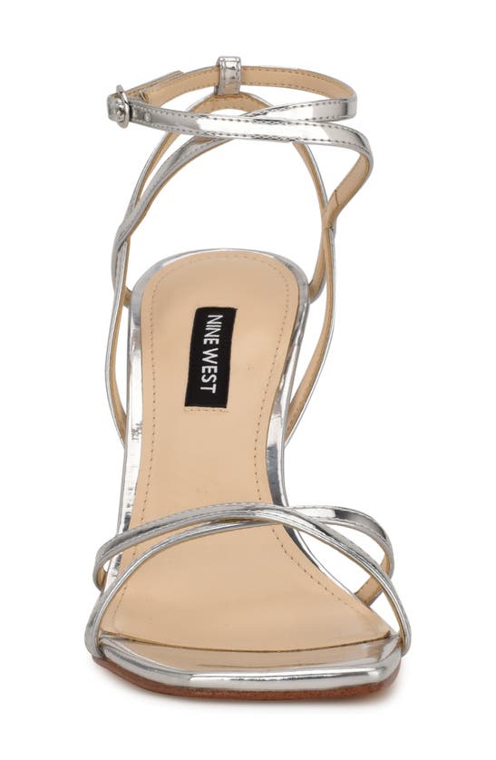 Shop Nine West Tidle Ankle Strap Sandal In Sil01