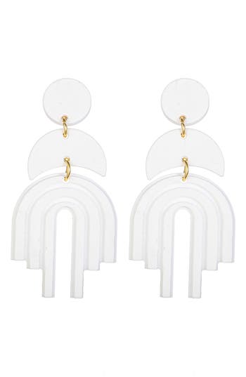Eye Candy Los Angeles Giulia Chandelier Drop Earrings In White