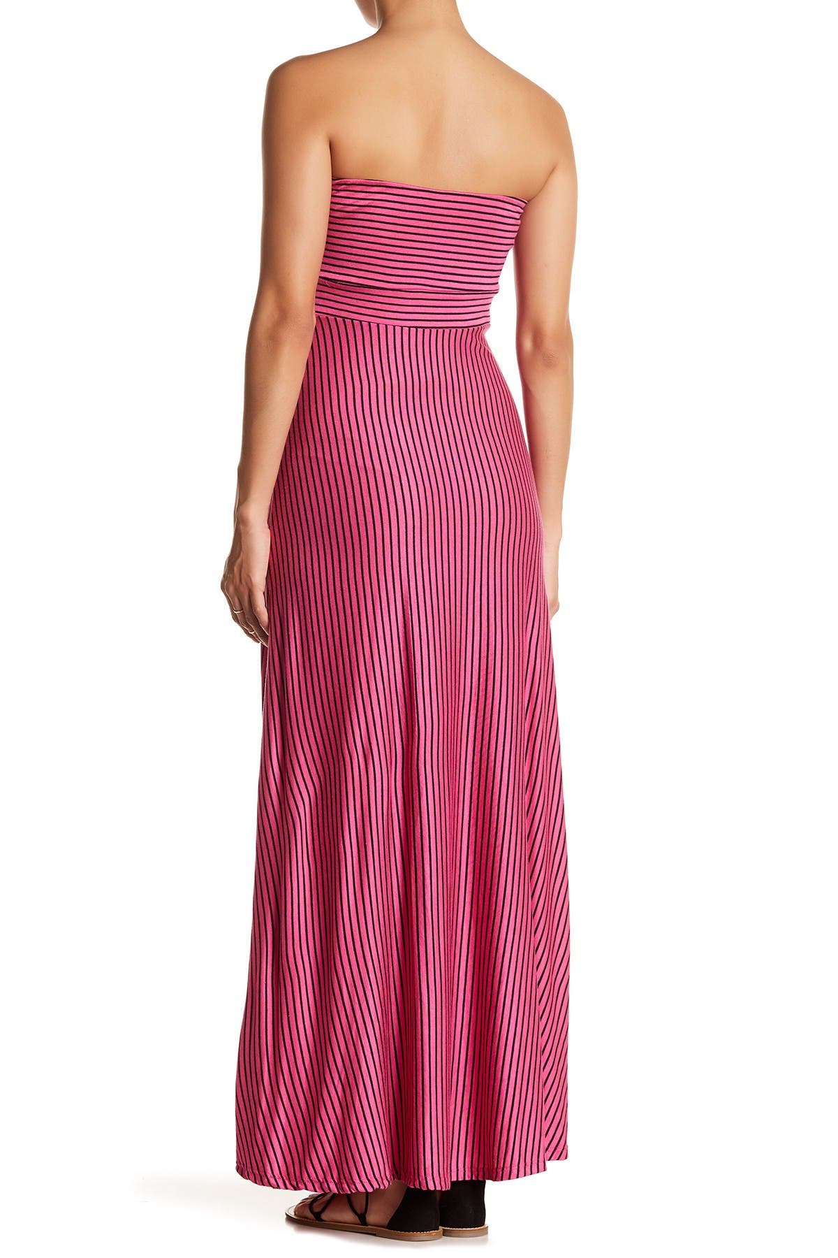 west kei strapless stripe maxi dress