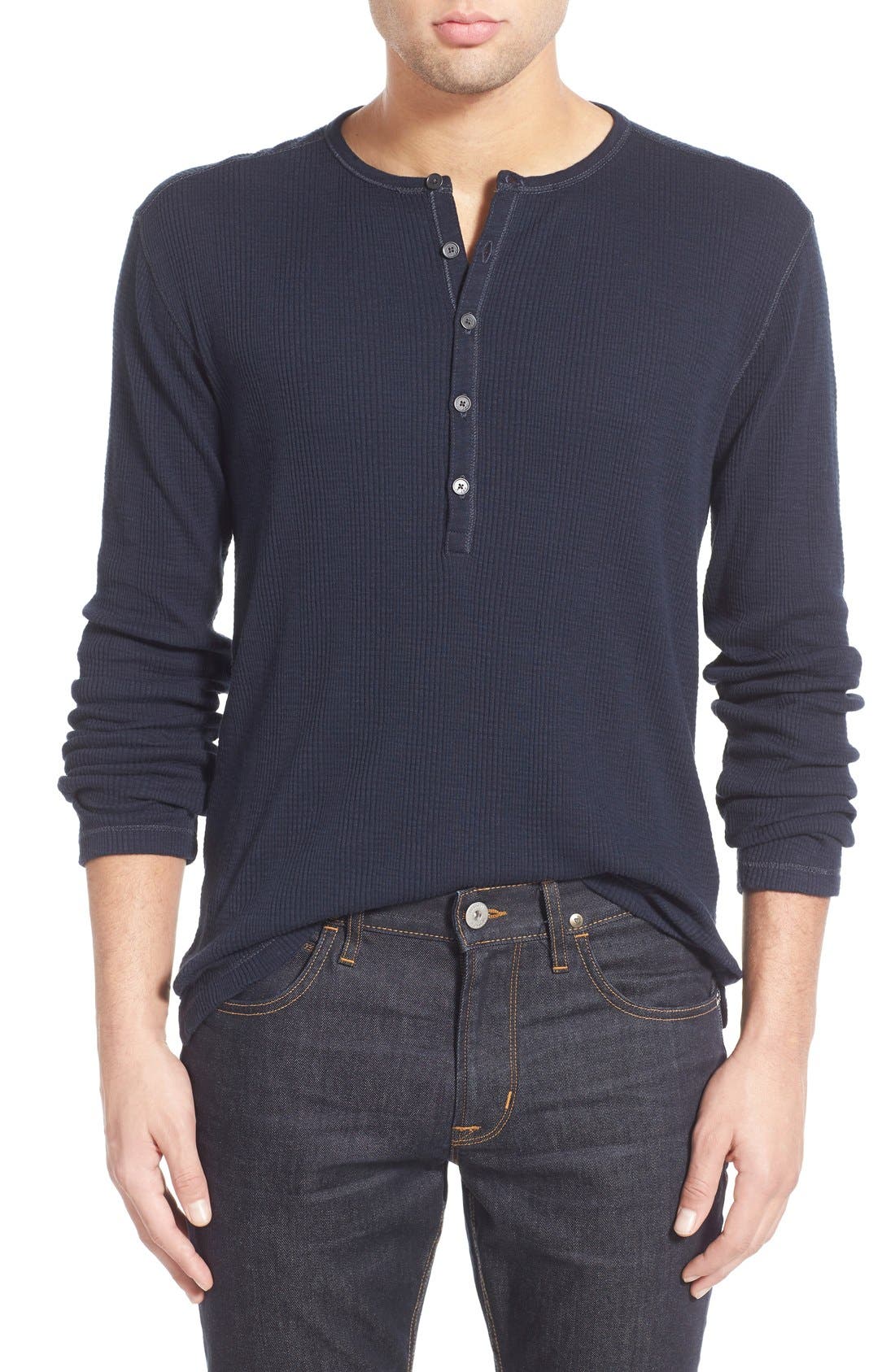 John Varvatos Star USA Long Sleeve Knit Jersey Henley | Nordstrom