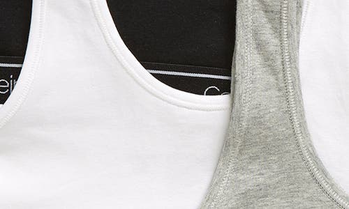 Calvin Klein Kids' 3-pack Assorted Logo Bralettes In Heather Grey/white/black