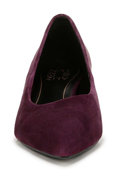 Naturalizer Natalia Womens Cushioned Footbed Pointed Toe Kitten Heels In Deep Plum Purple Suede