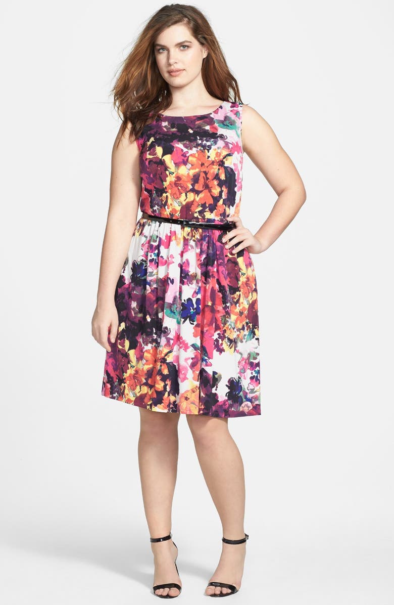 Jessica Simpson Floral Fit & Flare Dress (Plus Size) | Nordstrom