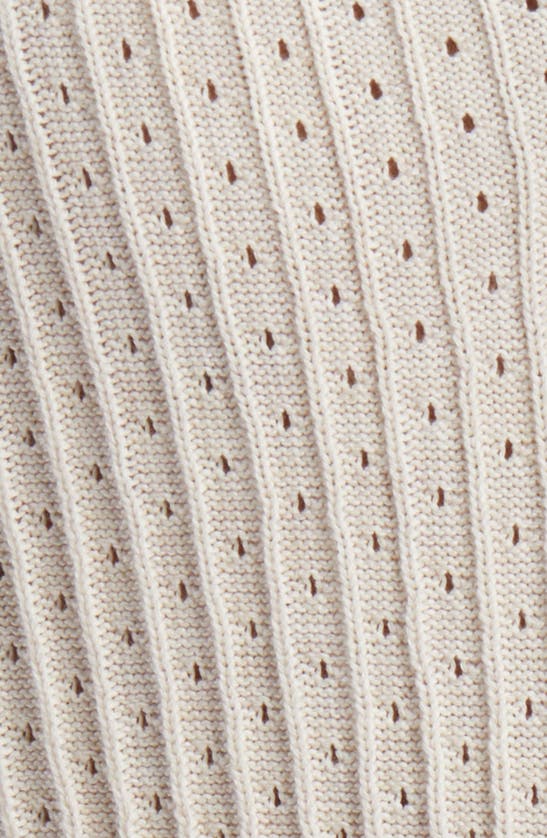 Shop Treasure & Bond Mixed Stitch Short Sleeve Cardigan In Ivory Egret Marl