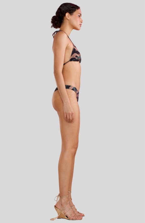 Shop Cynthia Rowley Baia Bikini Bottoms In Green Camo