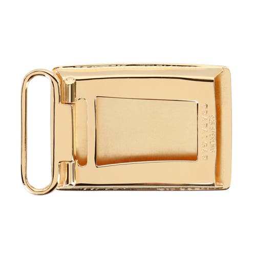 Trafalgar 30mm Sterling Silver Engine Turned With Large Loop Compression Belt Buckle In Gold