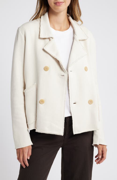 Shop Frank & Eileen Mini Belfast Crop Knit Peacoat In Vintage White