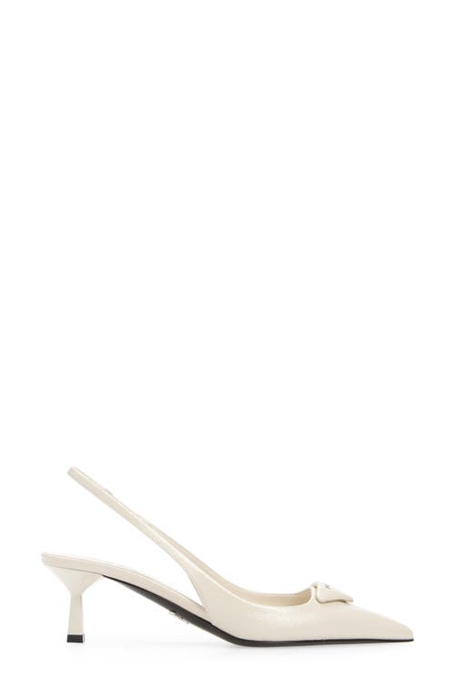 Shop Prada Modellerie Pointed Toe Slingback Pump In Avorio