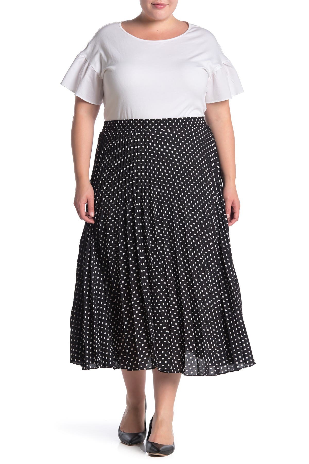 plus size pleated maxi skirt