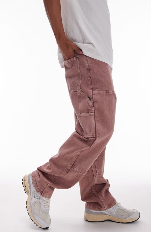 Shop Topman <br />loose Fit Carpenter Jeans<br /> In Pink