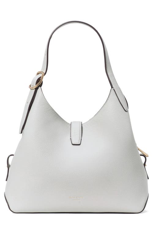 Shop Kate Spade New York Deco Pebbled Leather Shoulder Bag In Stone Path