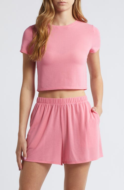 Open Edit Rib Baby T-shirt In Pink