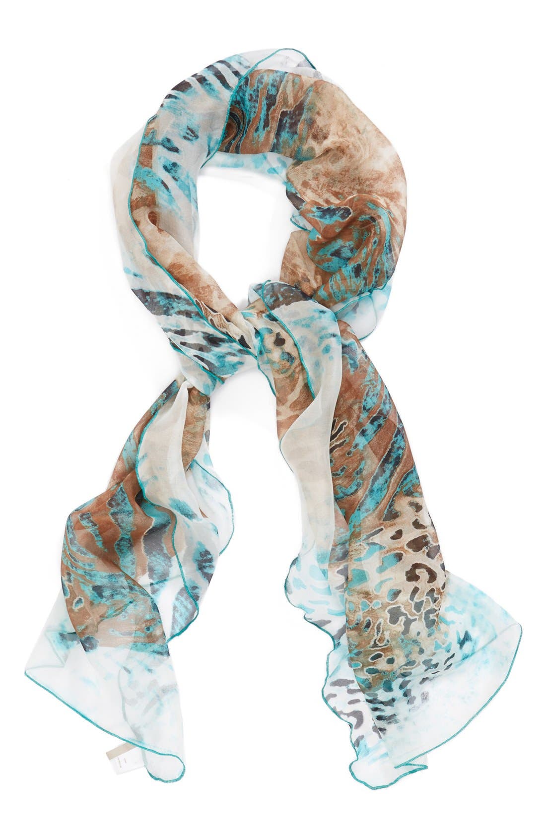 Nordstrom 'Colored Leopard' Silk Scarf Nordstrom