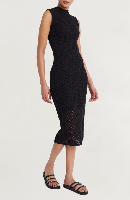 Luxely Mock Neck Midi Sweater Dress In Meteorite
