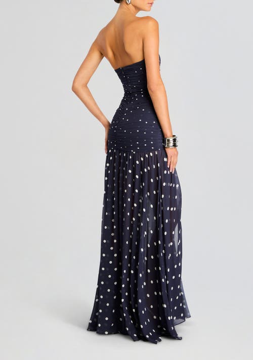 Shop Retroféte Retrofête Annalise Dress In Navy Polka  Dot