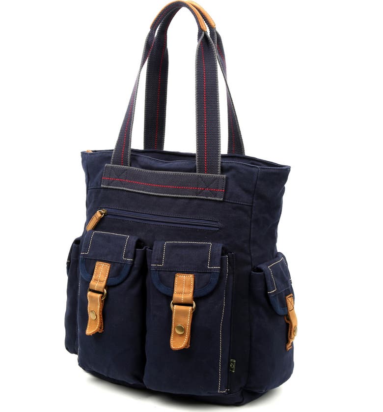 THE SAME DIRECTION Atona Utility Canvas Tote Bag, Main, color, NAVY