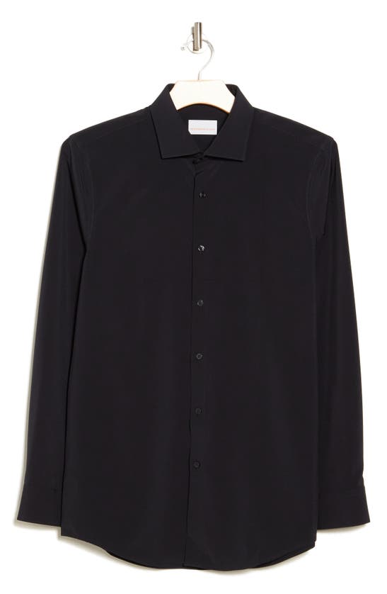 Perry Ellis Performance Tech Solid Shirt In Black