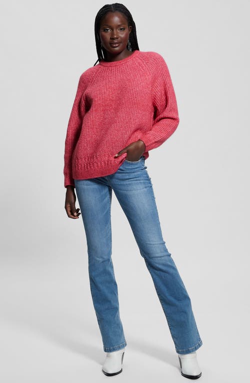 Guess Margo Mixed Stitch Sweater In Spring Coral