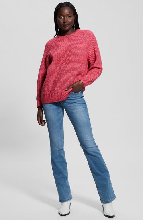 Shop Guess Margo Mixed Stitch Sweater In Spring Coral