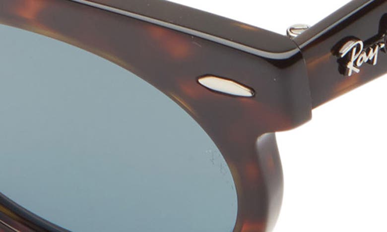 Ray Ban Wayfarer Oval Sunglasses Grey Havana Frame Grey Lenses 53-22 In Gunmetal Tort