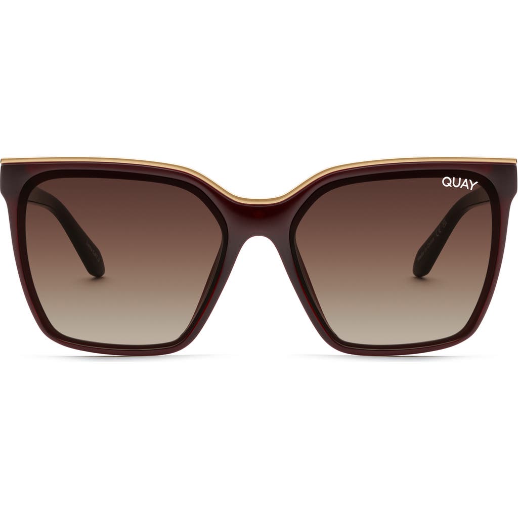 Quay Australia Level Up 51mm Square Sunglasses In Chocolate/brown