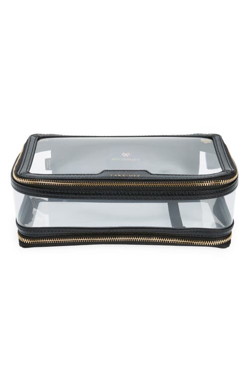 Anya Hindmarch In-flight Clear Travel Case In Clear/black