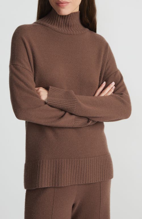 Shop Lafayette 148 New York Mélange Cashmere Sweater In Wood