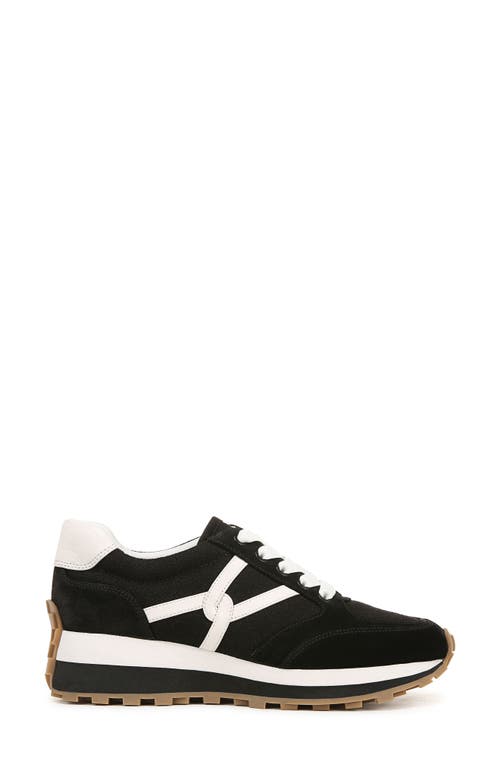 Veronica Beard Valentina Mixed Leather Retro Sneakers In Black/white