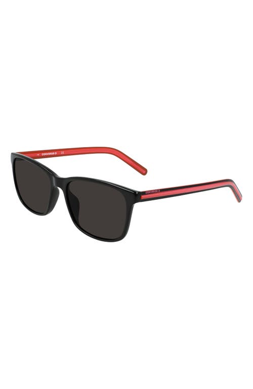 Shop Converse Chuck 57mm Rectangle Sunglasses In Black/black