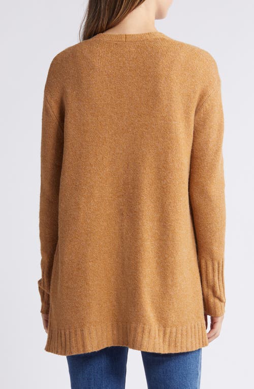 Shop Caslonr Caslon(r) Open Front Cardigan In Tan Doeskin Heather