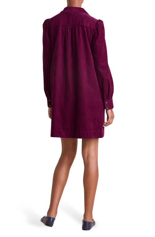 Vineyard Vines Long Sleeve Cotton Corduroy Popover Dress In Dark Plum