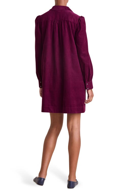 Shop Vineyard Vines Long Sleeve Cotton Corduroy Popover Dress In Dark Plum