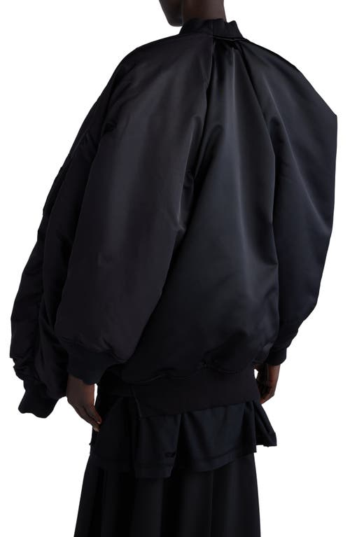 Balenciaga Double Sleeve Bomber Jacket In Black