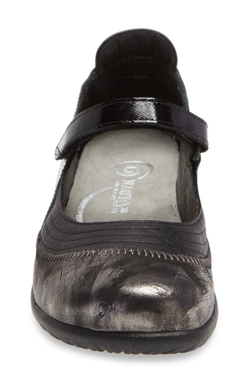 Naot Kire Mary Jane Flat In Soft Black/metallic Onyx