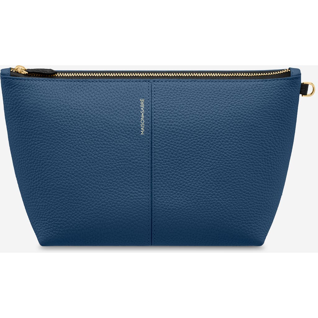 Maison De Sabre Maison De Sabré Medium Leather Flaire Pouch In Pacific Caviar