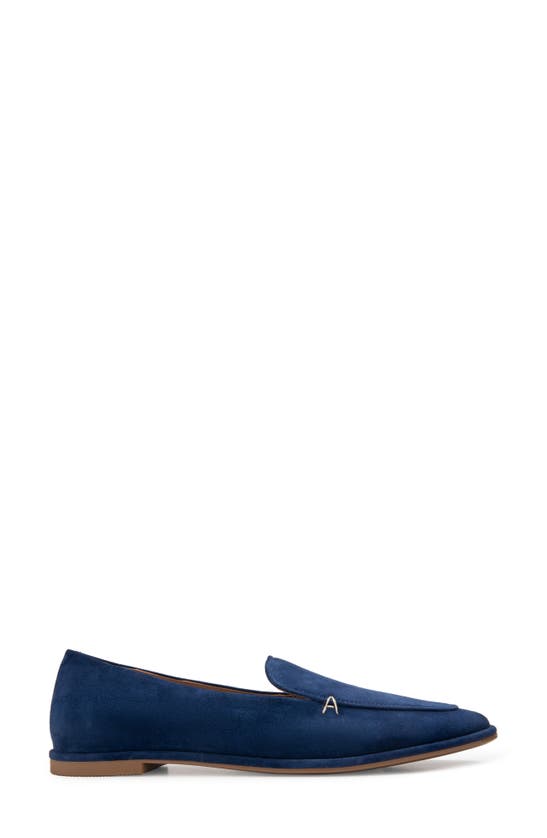 Shop Aerosoles Neo Square Toe Loafer In Navy Suede